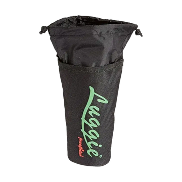 A black drawstring storage bag with a green 'Lugabe' logo and a small red 'freepoint' logo printed on the front, shown against a plain white background.